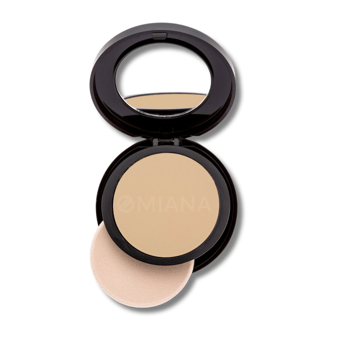 Omiana Natural Cosmetics Foundation Tan Wheat Mattifying Pressed Mineral Foundation - Boron nitride-free, talc-free, & More!