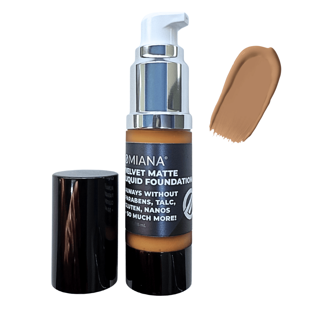 Omiana Natural Cosmetics Foundation Warm Glow Velvet Matte Liquid Foundation - Mica-Free & More!